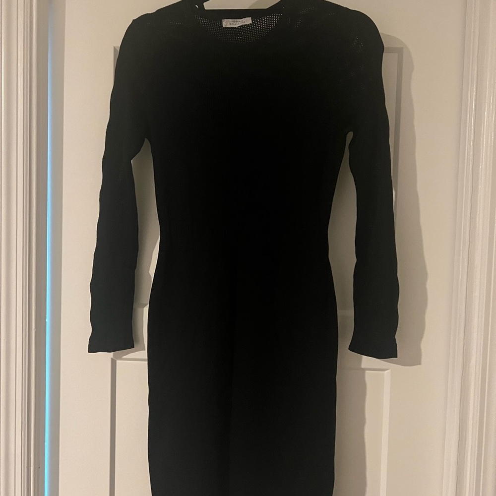 Versace Classic Black Long Sleeve Knit Dress